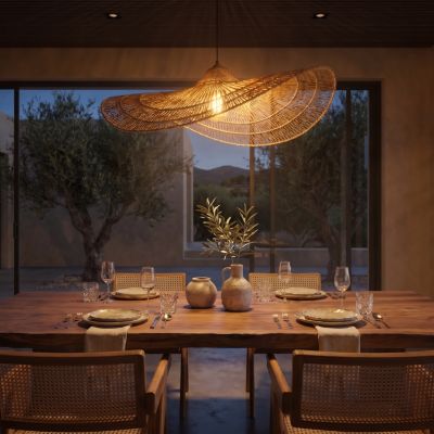 Abat jour naturel seul MARBELLA H14cm