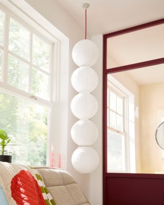 Abat-jour papier Raqis Ø28cm GoodHome Blanc