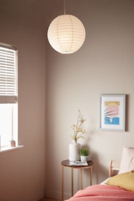 Abat-jour papier Raqis Ø28cm GoodHome Blanc