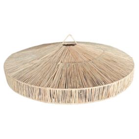 Abat-jour parasol raphia Japandi (78x78x5 cm - Naturel)