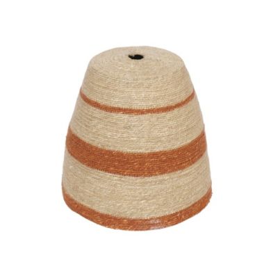 Abat jour pour Lustre en herbier à rayures terracotta - Opjet Paris
