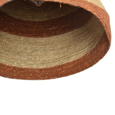 Abat jour pour Lustre en herbier à rayures terracotta - Opjet Paris