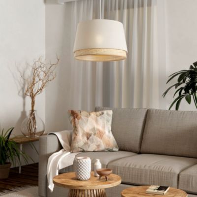 Abat-jour pour suspension cône en tissu et raphia Ø.38cm Eglo, Tabley 2