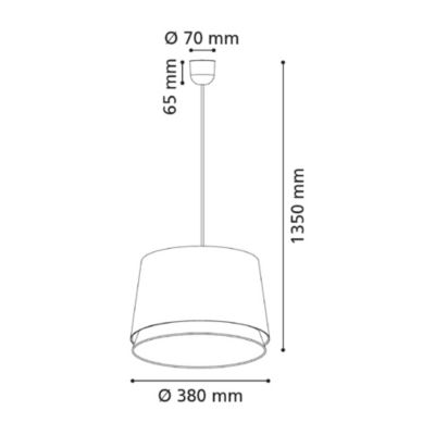 Abat-jour pour suspension cône en tissu et raphia Ø.38cm Eglo, Tabley 2