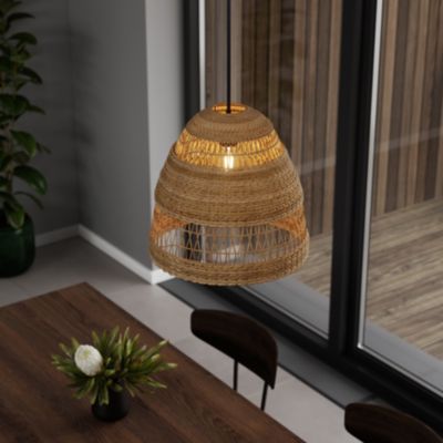 Abat-jour pour suspension en jonc de mer forme diamant Ø36cm GoodHome Veery