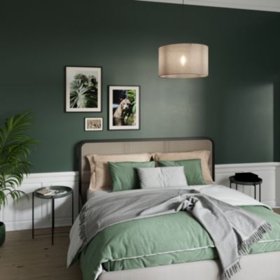Abat-jour pour suspension en lin beige Ø48cm GoodHome Bluebill