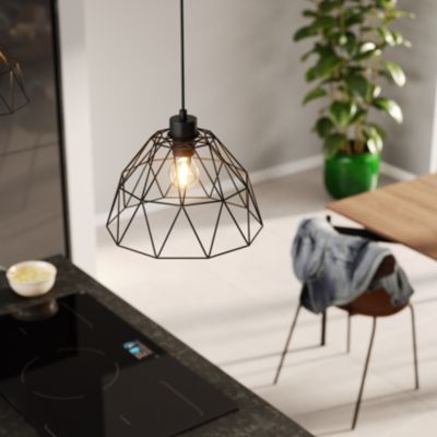 Abat-jour pour suspension en métal noir Ø28.5cm GoodHome Jacobin