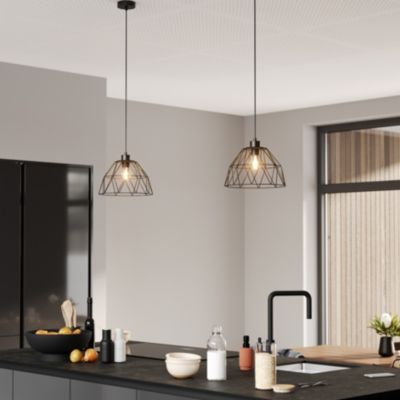 Abat-jour pour suspension en métal noir Ø28.5cm GoodHome Jacobin