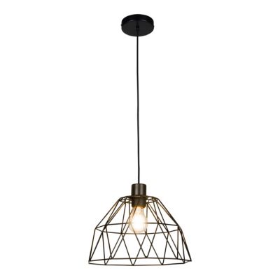 Abat-jour pour suspension en métal noir Ø28.5cm GoodHome Jacobin