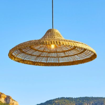 Abat-jour pour suspension extérieur en toile de jute Ø.70 cm Lumisky Freya Large