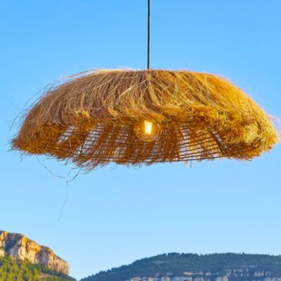 Abat-jour pour suspension extérieure en toile de jute E27 H.22 x Ø.75 cm Lumisky Havana