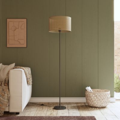 Abat-jour rond en métal et rotin Ø40cm GoodHome Kpezin