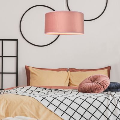 Abat-jour Tambour En Tissu, Abat-jour Cylindrique En Lin Pour Chevet