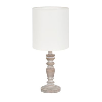 Abat-jour tube en coton blanc Ø25cm Corep