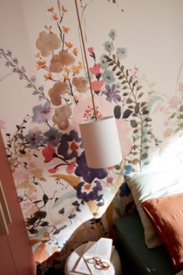 Abat-jour tube en coton blanc Ø25cm Corep