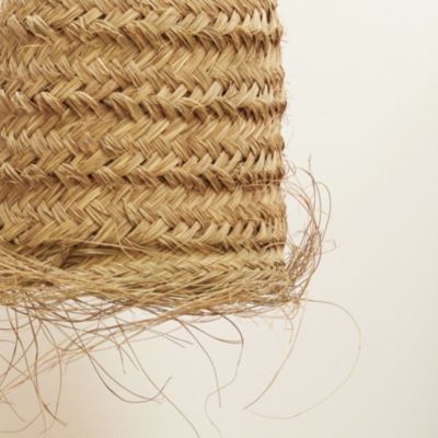 Abat-jour tube fibre de palmier (40x28 cm - Naturel)