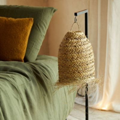 Abat-jour tube fibre de palmier (40x28 cm - Naturel)