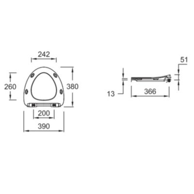 Abattant compact extra-plat JACOB DELAFON Nouvelle Vague descente progressive et déclipsable