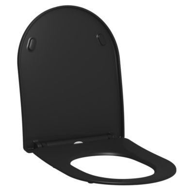 Abattant D Shape d clipsable noir mat Ades Castorama