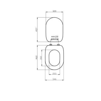 Abattant De Toilettes Compatible Avec Le Modèle Conca En Mdf Champagne