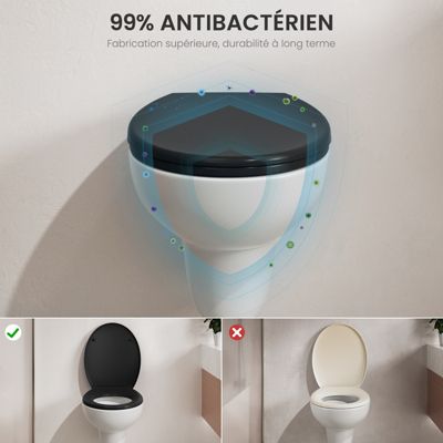 Abattant de WC avec Système d'abaissement Automatique et Bouton-poussoir Mono-touche, en Forme de O, CECIPA MAX Abattant WC