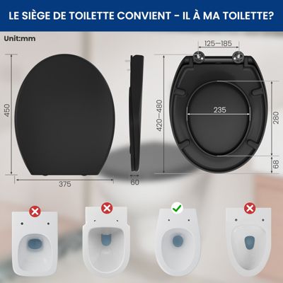 Abattant de WC avec Système d'abaissement Automatique et Bouton-poussoir Mono-touche, en Forme de O, CECIPA MAX Abattant WC