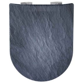 Abattant double OLFA déclipsable imitation ardoise mat (42-47 cmx36.5 cm - Ardoise)