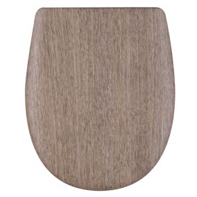 Abattant double OLFA imitation bois d'Ethiopie (36x46.5 cm - Taupe)