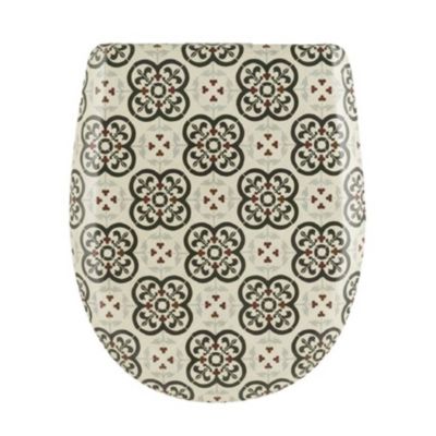 Abattant easy clip avec descente assistée au style geométrique (49.5x38 cm - Multicolore)