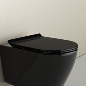 Abattant lunette WC, Cuvette toilettes avec charnières acier, 44,5x35,8cm, U2019
