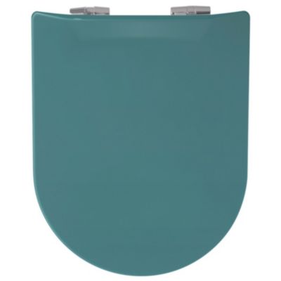 Abattant uni wood slim double avec descente assistée (36.5x48 cm - Bleu Foncé)