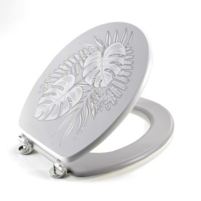 Abattant wc aux impressions tropicales (37x47 cm - Gris)