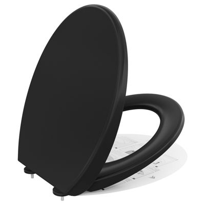 Abattant WC avec Système d'abaissement Automatique , ANYCEE MAX Couvercle de Toilette en Duroplast, en Forme de O