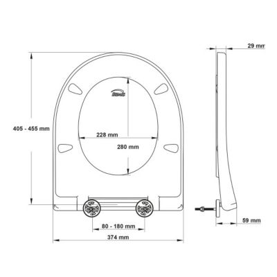 Bemis 5000ZAR000 Chicago Abattant WC Blanc - Siège Universel Fabriqué Aux USA