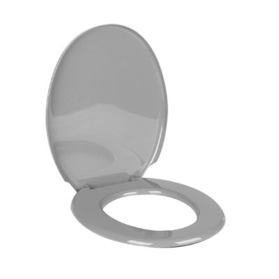 Abattant WC,Couvercle de Toilette avec charnières en Acier Inoxydable,coloris gris-Longueur 45.4 x Profondeur 36.5 cm