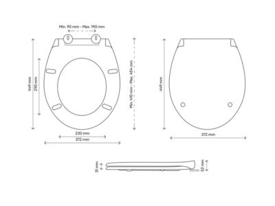 Abattant WC Diani avec frein de chute taupe GoodHome