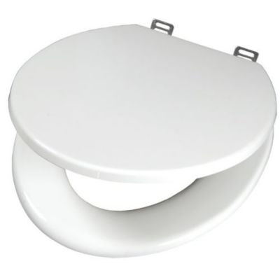 Abattant WC double blanc - OLFA - EUROPE - Bois réticulé - Peinture polyuréthane bi-composant