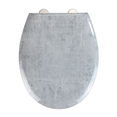Abattant WC effet marbre Concrete - Abaissement automatique - Duroplast - Gris