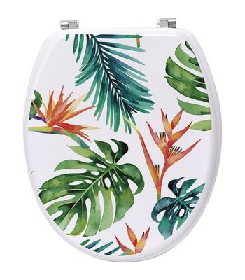 Abattant WC en Bois déco Exotica avec Kit fixation en Acier Inoxydable