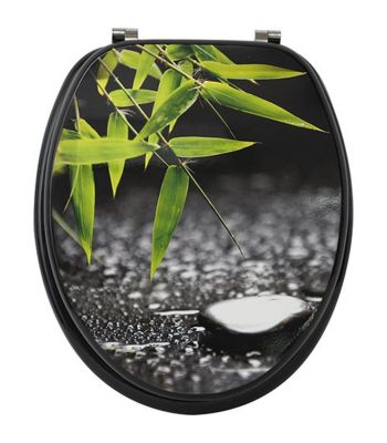 Abattant WC en Bois déco Punta Cana avec Kit fixation en Acier Inoxydable