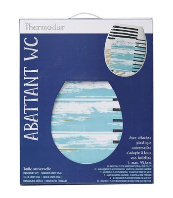 Abattant WC en Thermodur déco Bord de mer avec Kit de fixation