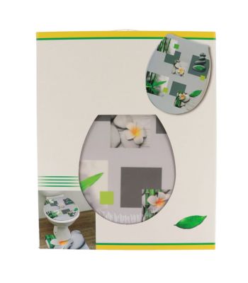 Abattant WC en Thermodur déco Honolulu avec Kit de fixation
