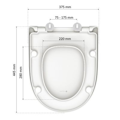 Abattant WC forme en D en duroplast blanc avec frein de chute ALMA