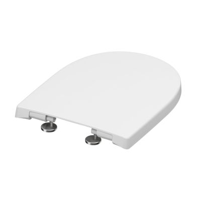 Abattant WC forme en D en duroplast blanc avec frein de chute ALMA