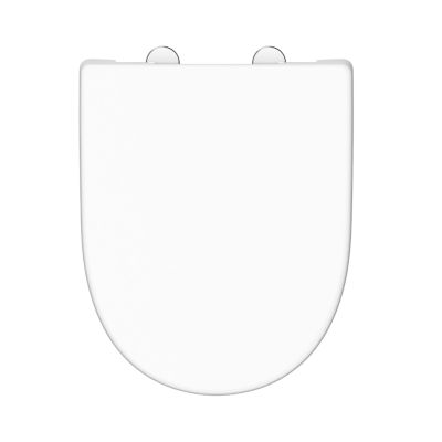 Abattant WC forme en D en duroplast blanc avec frein de chute ALMA
