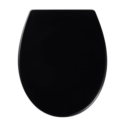Abattant WC GoodHome Diani coloris noir en duraplast avec frein de chute
