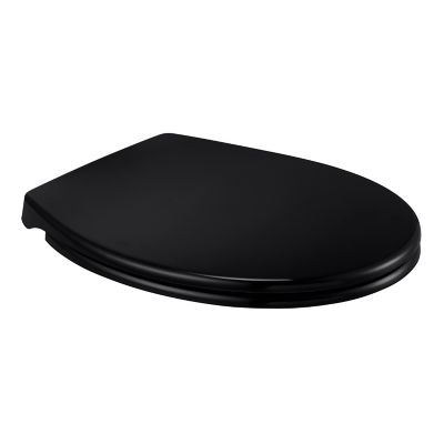 Abattant WC GoodHome Diani coloris noir en duraplast avec frein de chute