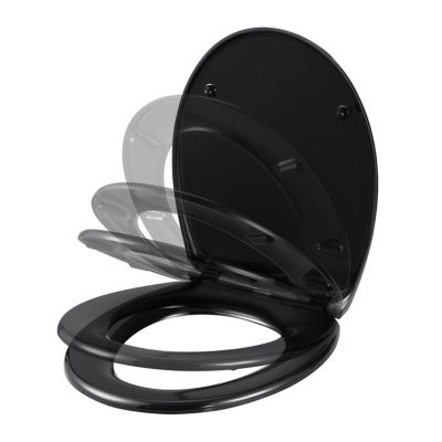 Abattant WC GoodHome Diani coloris noir en duraplast avec frein de chute