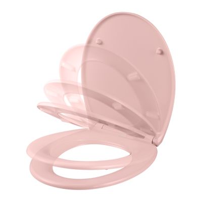 Abattant WC GoodHome Diani coloris rose en duraplast avec frein de chute