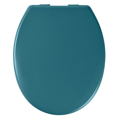 Abattant WC GoodHome Genoa coloris bleu en duraplast avec frein de